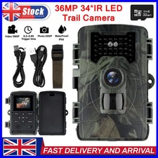36MP Trail PIR Wildlife Camera Trap HD 1080P Hunting Cam Night Vision+32GB Card.