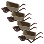  4 Pcs Dollhouse Wheelbarrow Cart Decorative Miniature Micro Garden Accessories