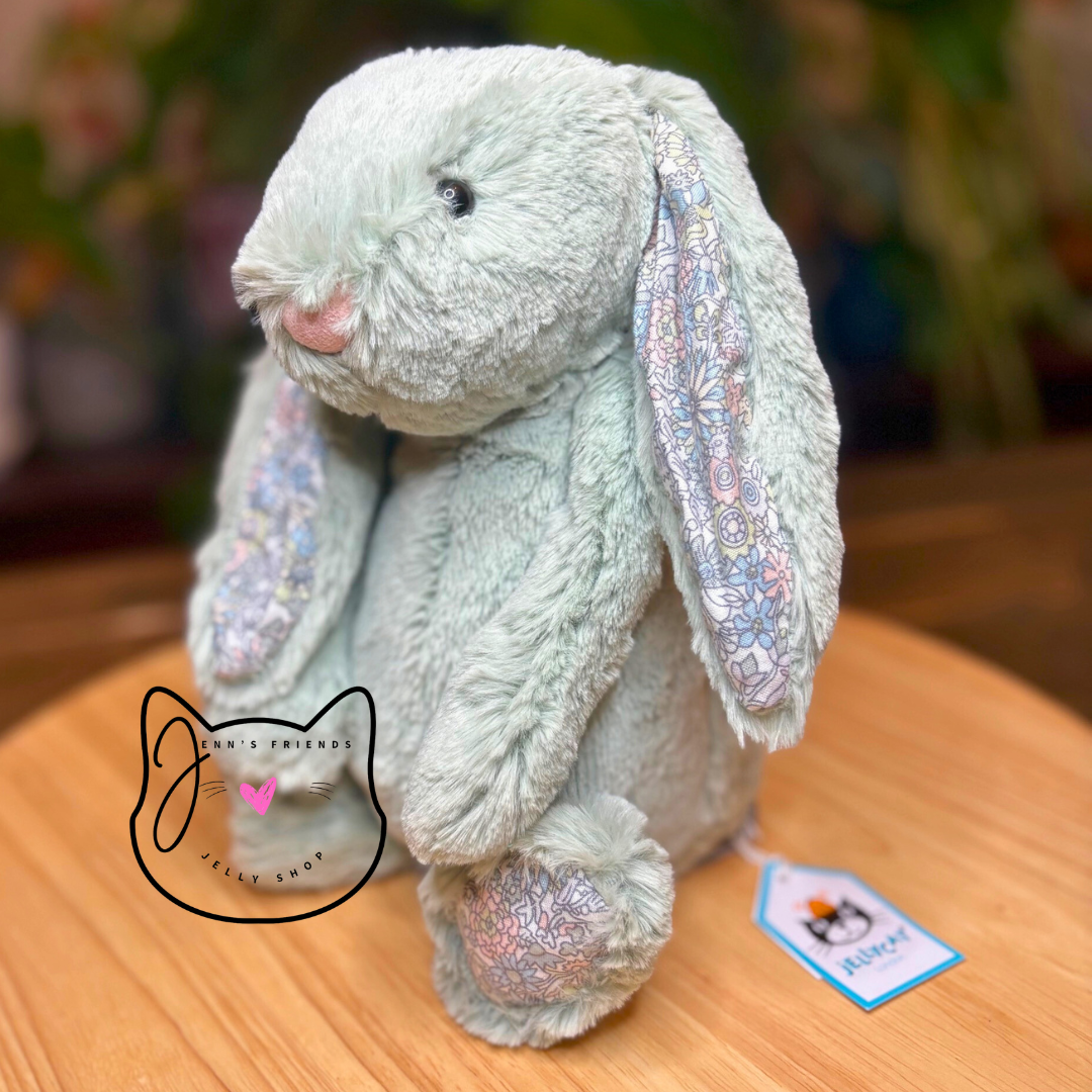 Jellycat MEDIUM BLOSSOM SAGE BUNNY New BNWT RETIRED Soft Plush