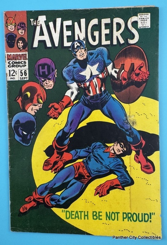 Original 1968 Comic The Avengers #56 Captain America Bucky Barnes Marvel