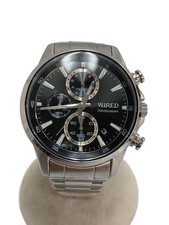 WIRED Quartz Wristwatch Analog Stainless BLK GRY VD57 KND0