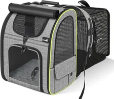 Cat Carrier Backpacks, Expandable Cat Backpack with Shade Cover, Breathable Mesh