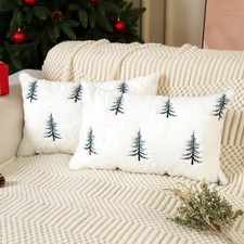 Christmas Pillow Covers 12x20 Set of 2 Christmas 20" x 12" Pack of 1 White