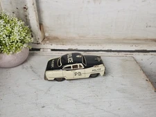 Vintage 1950s Marsan Litho Tin Friction Toy Police Car , Japan- Retro Metal Cars