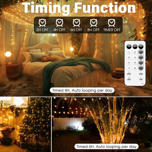 Fairy Lights Plug in 72FT 220 LED USB Twinkle Lights for Bedroom Copper Wire ... - Picture 3 of 6