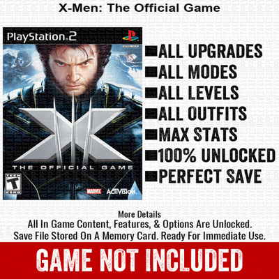 X Men  The Official Game 100% PS2 Memory Card All CHEATS ITEMS