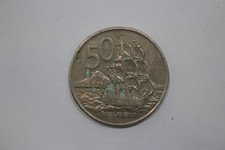 New Zealand 1972 Fifty Cents 50c (HMS Endeavour) Silver Coin