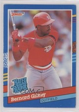 1991 Donruss Rated Rookie Bernard Gilkey (4 Patterns on Card Right) #30 13c1. rookie card picture