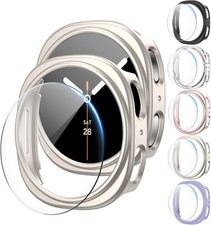 5 5 Pack Protective Bumper Case for Galaxy Watch 8 44mm with Anti-Fog Glass Film
