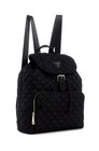 Quilted Backpack Black Pale Shiny Gold $118 Brand New With Tags Guess Jaxi Large
