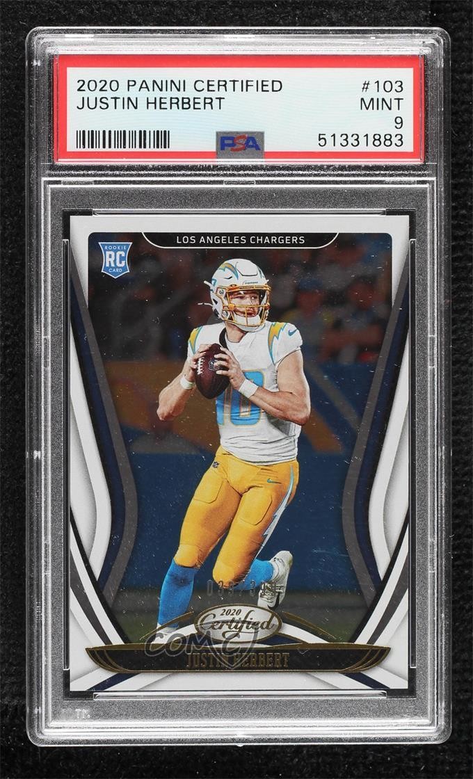 2020 Certified Rookies 39/399 Justin Herbert #103 PSA 9 MINT Rookie RC 08r6