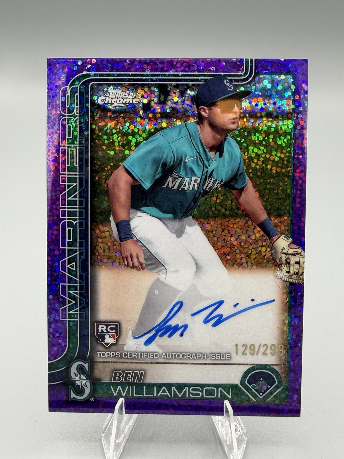 Topps 2025 Chrome Update Ben Williamson RC Auto #RA-BW Purple Speckle /299