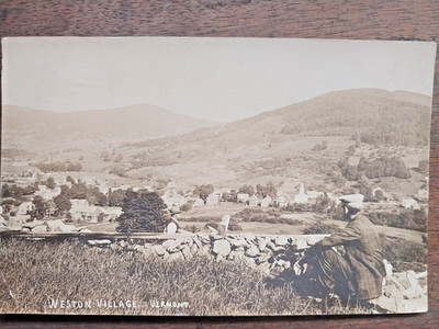 Hill Top Town View Of Weston, VT Original Real RPPC Post Card Posted Oct 24 1910