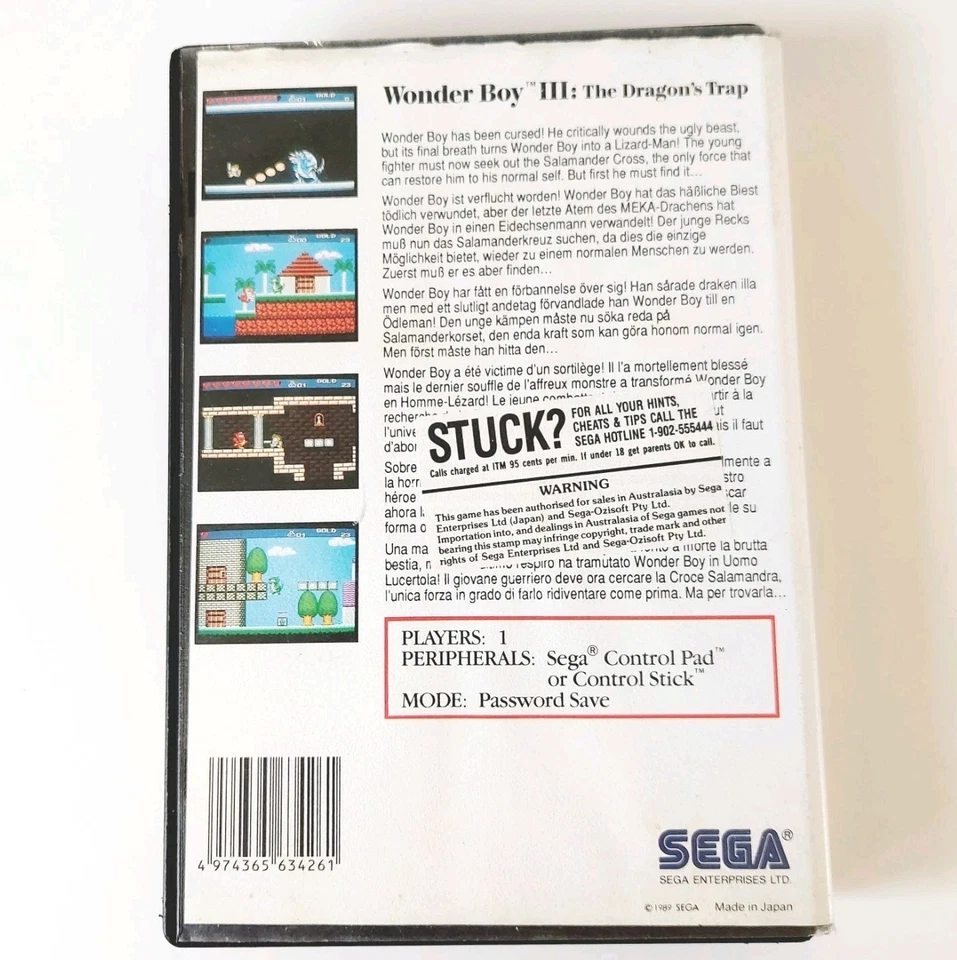 Wonder Boy 3 III The Dragon's Trap (Sega Master System SMS) Complete - Authentic - Image 2 of 4