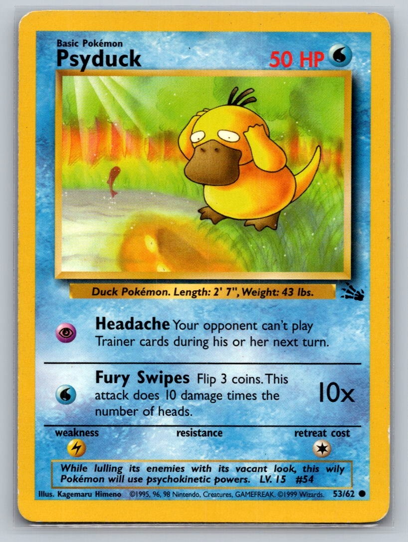 Pokemon Psyduck Common Fossil 53/62 HP