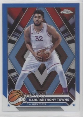 2023-24 Topps Chrome Blue Refractor 25/75 Karl-Anthony Towns #105 15ty