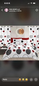 Geometric Circle King Bedding Set 8 Piece w/ Duvet Cover Pillowcases Curtains