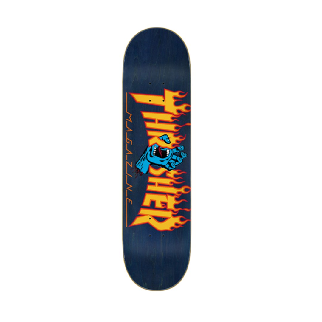 Доска для скейтбординга Santa Cruz x Thrasher с логотипом Screaming Flame синяя 825 16890₽
