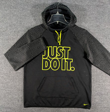 Nike3 Therma-FIT Just Do It Hoodie Black/Gray Yellow Women s Size Large Pullover