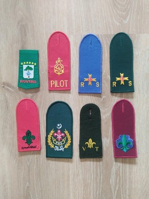 8 x Rover Scout single epaulettes patch lot / badges