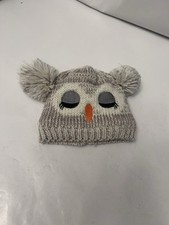 Knit/crochet owl fuzzy kids hat