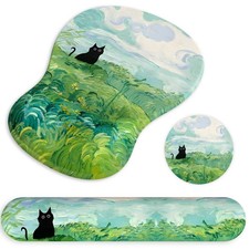 Ergonomic Mouse Pad with Wrist Rest and Keyboard Wrist Rest, Gel Mousepad and Wr