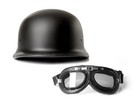 Halbschalenhelm Chopperhelm Brain Cap CMX German Easy Rider schwarz M + Brille