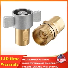 1" NPT Wet-Line Wing Nut Hydraulic Quick Disconnect Coupler / Coupling Set NEW