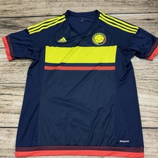 adidas Colombia 2015 Away Jersey Mens L Navy Blue Shirt Kit Soccer Football