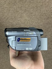 Y2K Sony Handycam DCR-DVD305 Camcorder DVD 12x Zoom Silver Tested No Charger