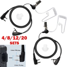 4/8/12/20Set 2-Pin Acoustic Tube Walkie Earpiece Headset Two-way Security Radio