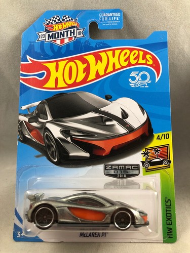 Hot Wheels Exotics 2/10 – Zamac McLaren 720S Die-Cast Car, 1:64 Scale, 221/250, 2019 Month Card
