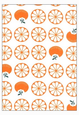 Rien-zome Tenugui hand towel, Chusen, 100% cotton, Mandarin orange