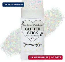 Rainbow White Hair Glitter Stick for Kids,Halloween Mermaid Costume Body Face Gl