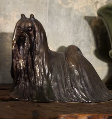Maltese Bronze statue sculpture, vintage 7'' long, 5.5'' tall