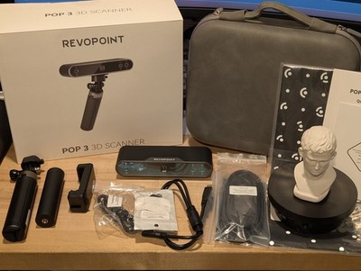 Revopoint POP 3 3D Scanner - Full Kit - Turntable Grip Tripod Case - Low Usage