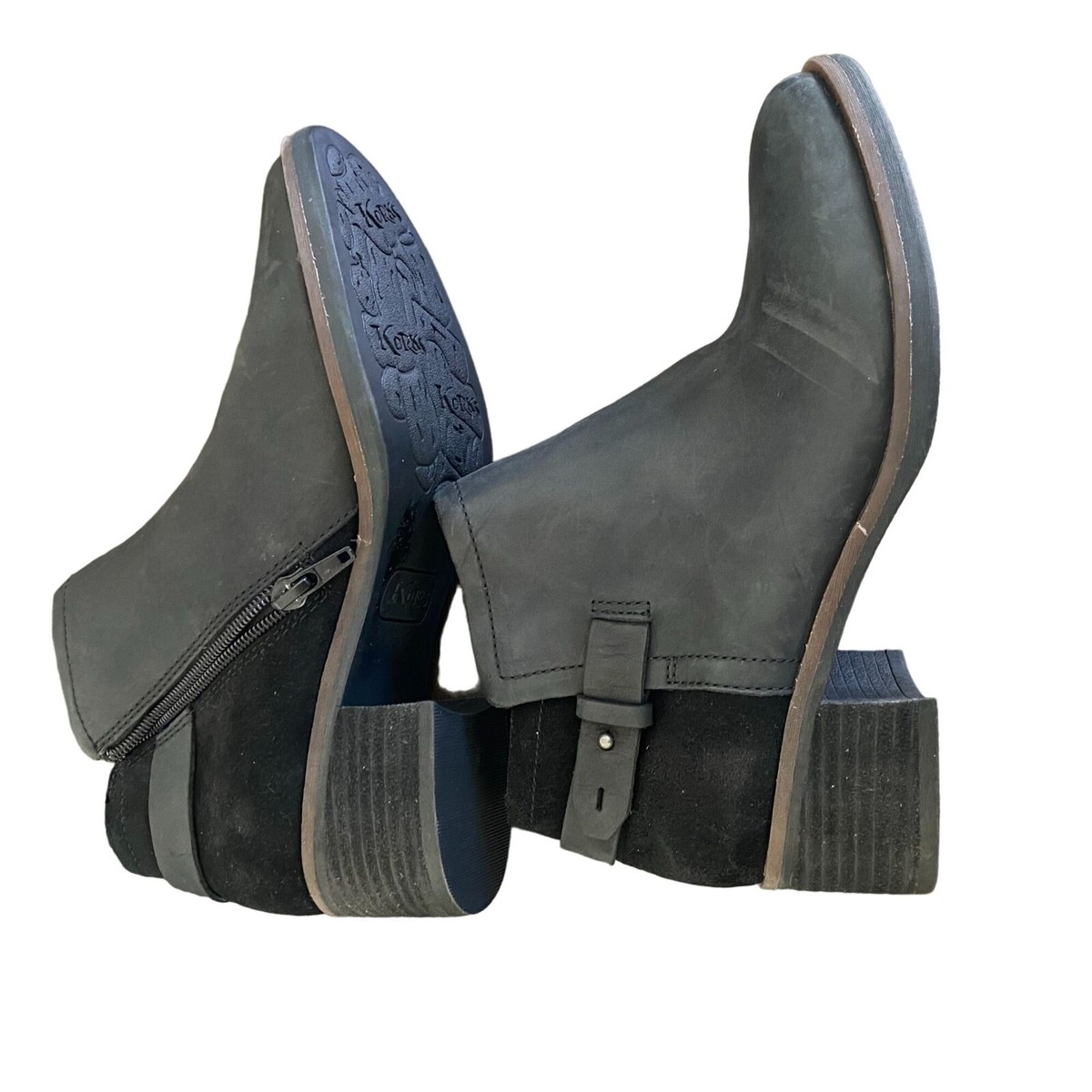 Korks Ease Sonya Bootie Boot Distressed Side Zip Suede  display picture 1