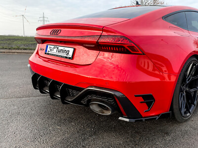 Gefräster Heckansatz Heckdiffusor aus ABS passend für Audi RS7 C8 4K