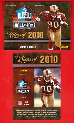 Jerry Rice 2010 Panini HOF Class Hall of Fame Card San Francisco 49ers