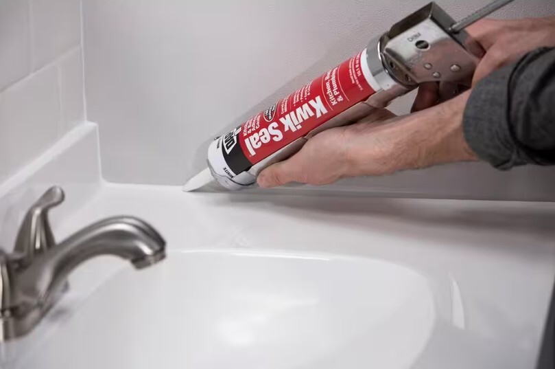 DAP Kwik Seal Kitchen and Bath Adhesive Caulk, White - 10.1 oz.