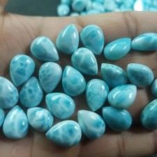 Natural Larimar Pear Cabochon Size 8x12mm to 15x20mm Lariamr Loose Gemstone