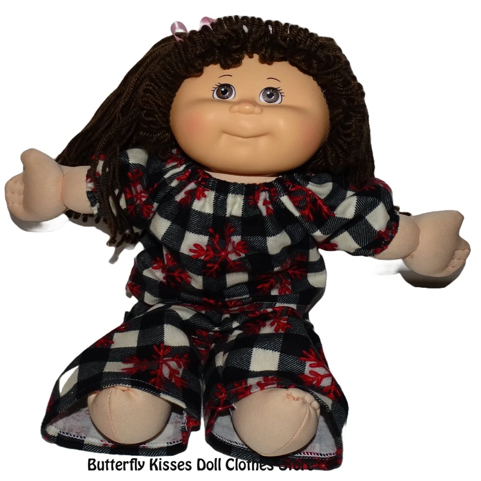 Conjunto de pijama a cuadros de búfalo copo de nieve ropa para muñecas Cabbage Patch de 16" CPK Foto 4 de 4