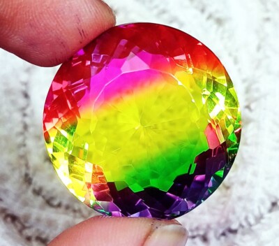 62.40+ Ct Watermelon Tourmaline Round Cut Certified Loose