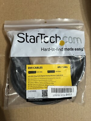 StarTech 6  DVI-I Dual Link Digital Analog M-M DVI Cable 6ft 1.8m