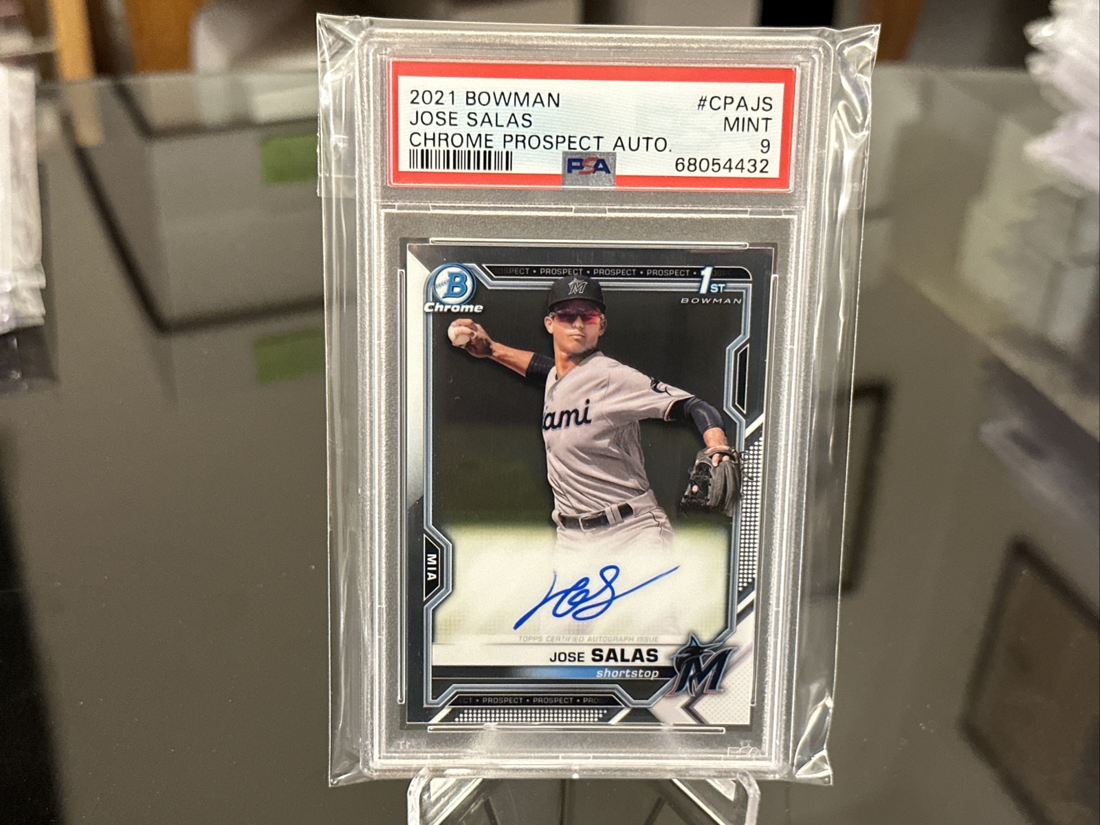2021 Bowman #CPA-JS Jose Salas 1st On Card Chrome Autograph PSA 9 Mint
