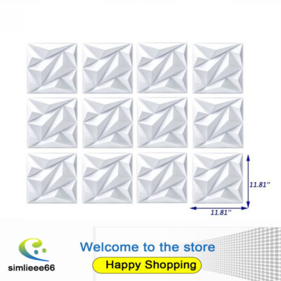 12 Tiles 3D Wall Panels PVC Tiles Textured Bricks Art Design DIY Wallpaper