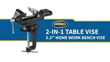 Bench Vise or Table Vise Clamp-On with Quick Adjustment, 3.3" Movable Home Vice