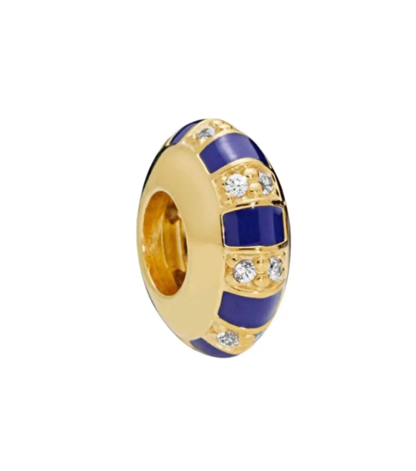 Original Pandora Spacer Charm Blue Stripes - Bild 4 von 4