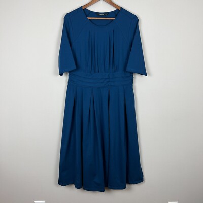 Pleated Dress Eshakti Cocktail Dress EShakti Dress 1X 16W Blue