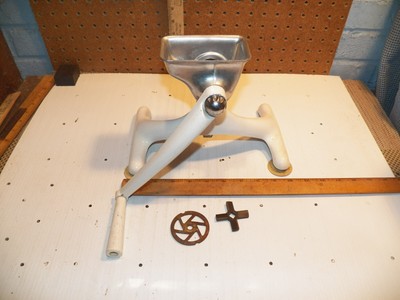 Vintage RIVAL GRIND-O-MAT Kitchen White Meat Grinder